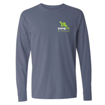 Young Life St. Francisville 20 Years - Unisex Garment-Dyed Heavyweight Long Sleeve T-Shirt Thumbnail