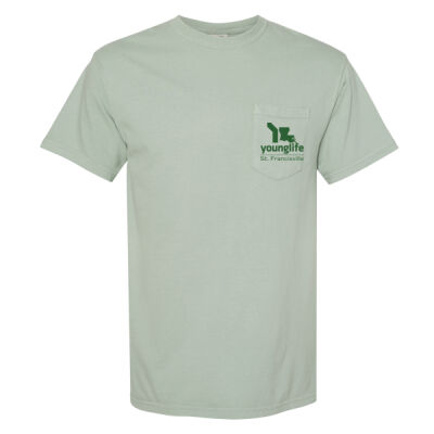 Young Life St. Francisville - St. Patrick's Comedy Night - Unisex Garment-Dyed Heavyweight Pocket T-Shirt Thumbnail